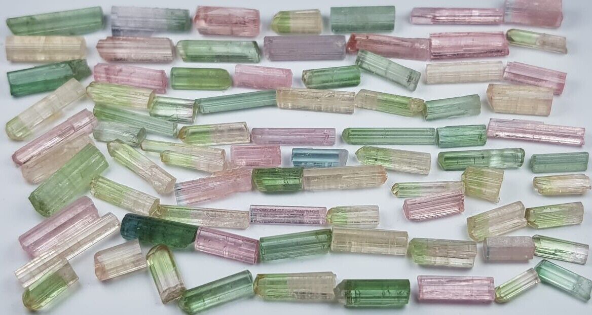 108 ct Natural Terminated Bi Color TOURMALINE Crystal Lot From Afghanistan 