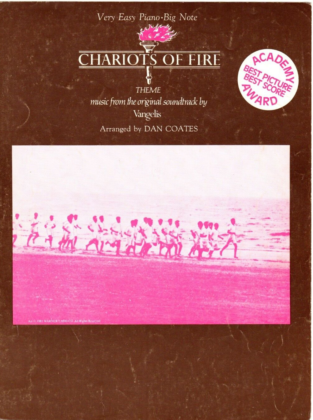 CHARIOTS OF FIRE Music Sheet-1982-Easy Piano Solo-VANGELIS-BEN CROSS/IAN CHARLES