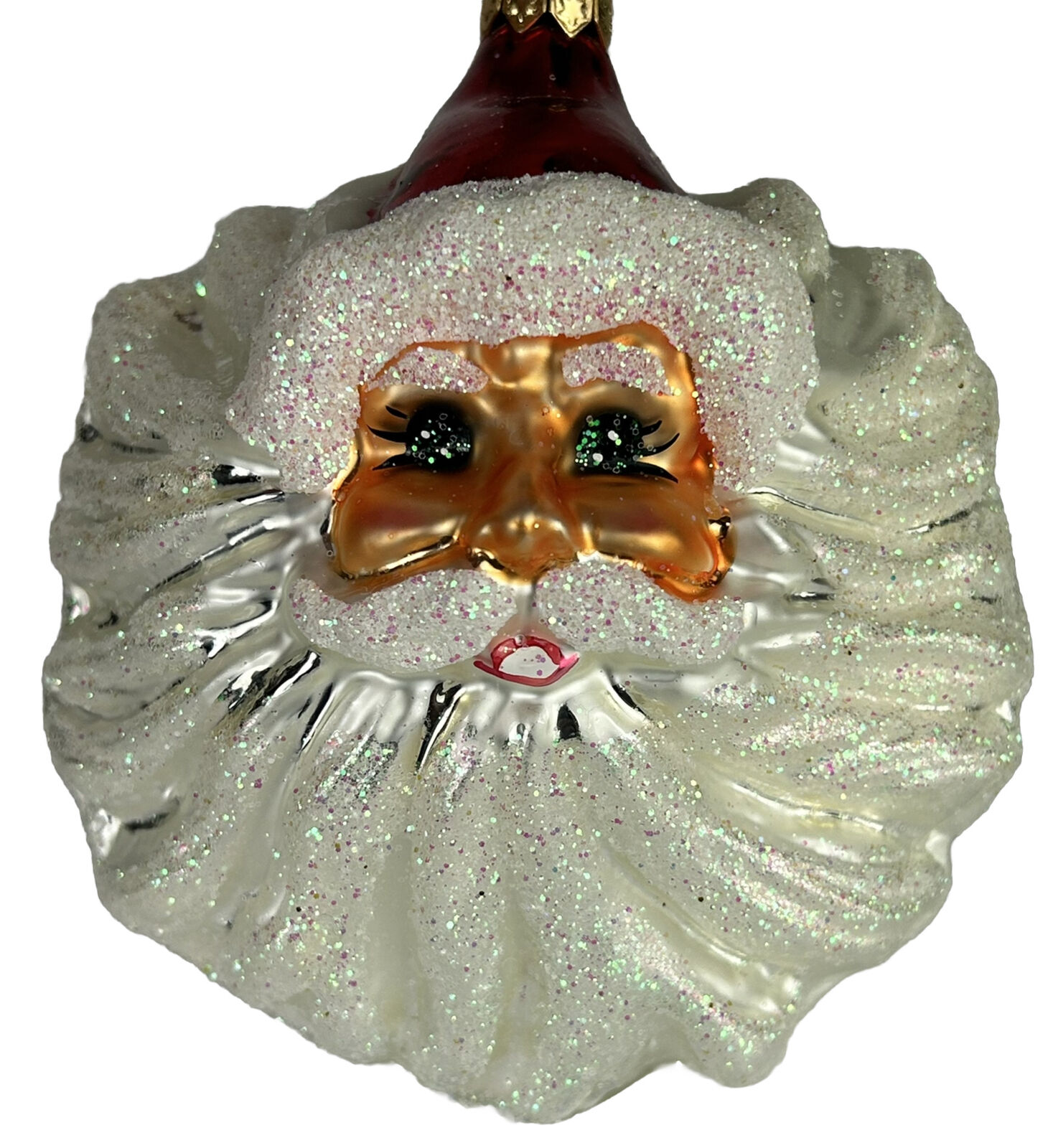 Radko Christmas Santa Head Winter Winds Retired Glass Ornament Vintage 1996 BOX