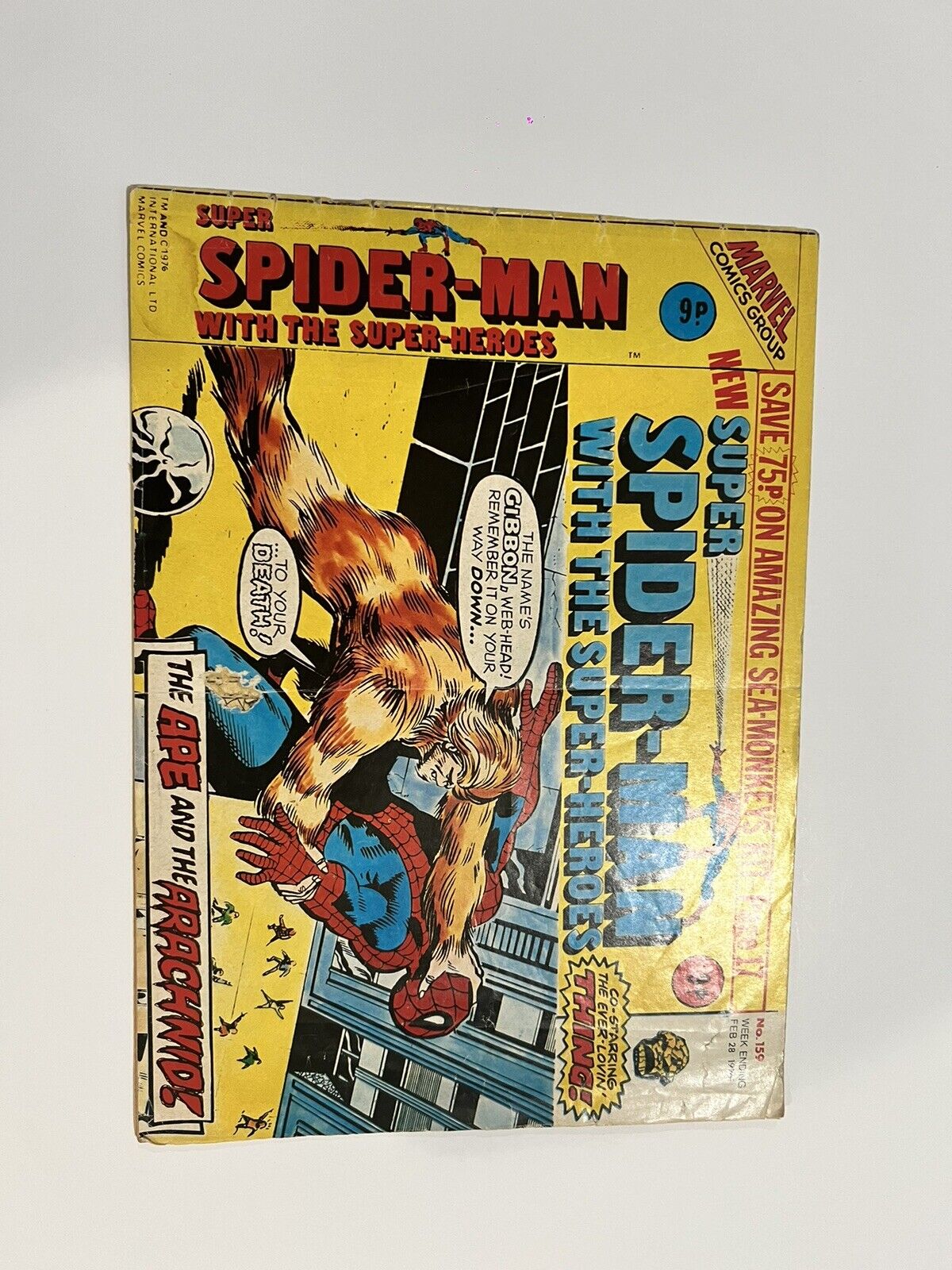 Super Spider-Man and the Super-Heroes #159 Marvel Comics UK 1976 Missing Poster