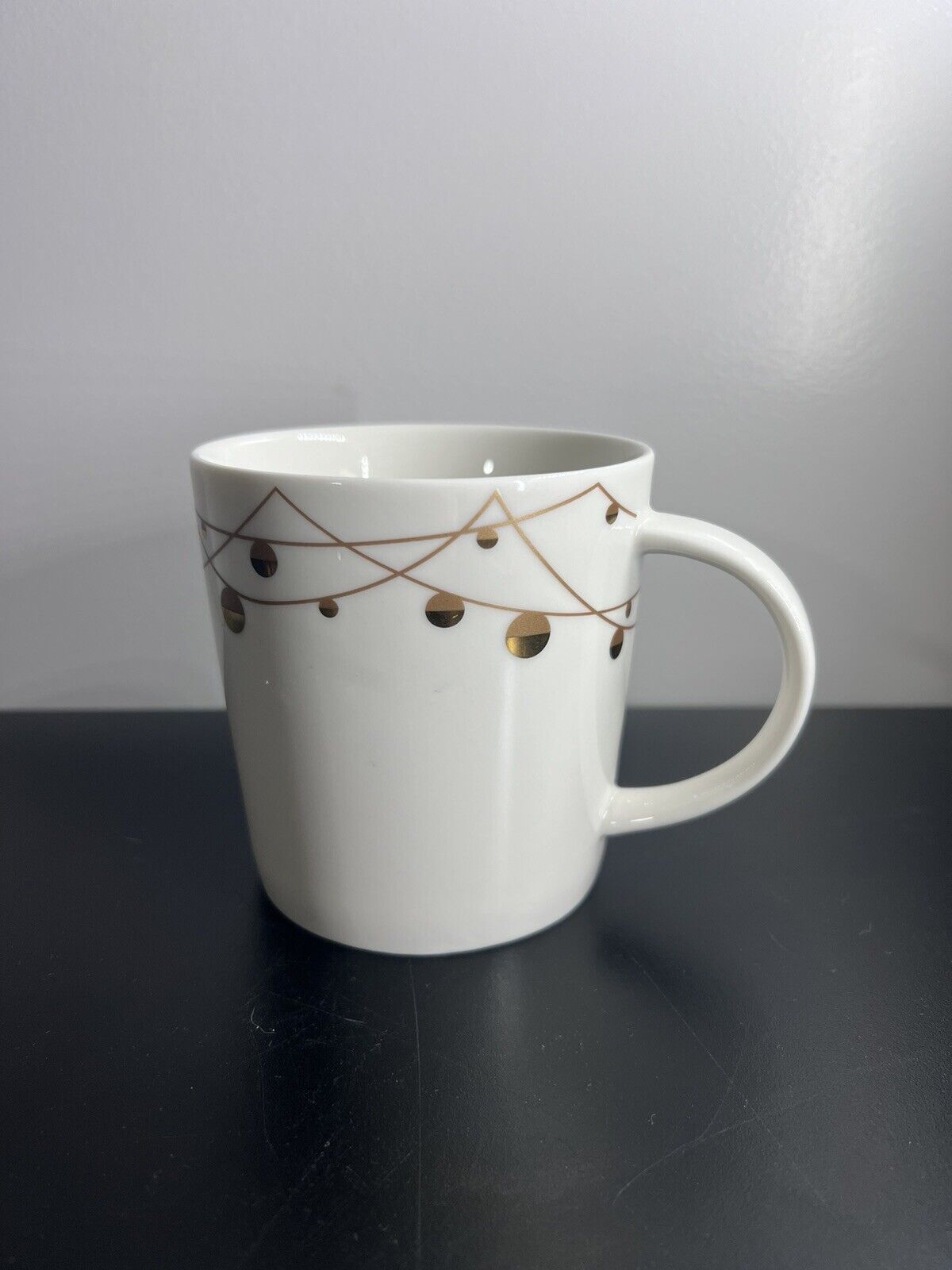 Starbucks 2012 Christmas Mug New Bone China Gold Trim Ornaments - Ivory Gold
