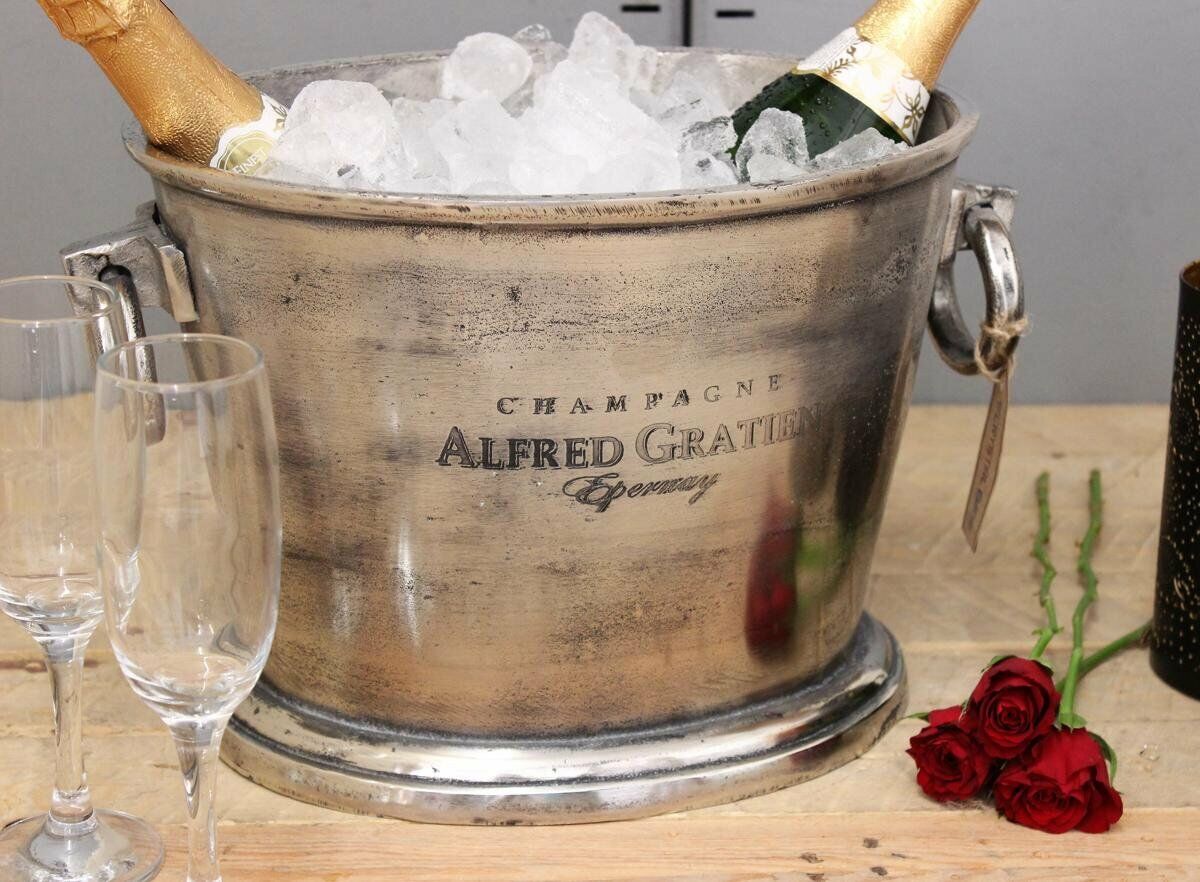 Alfred Gratien Large Vintage Champagne Bucket Oval Cooler Traditional Ice Heavy 