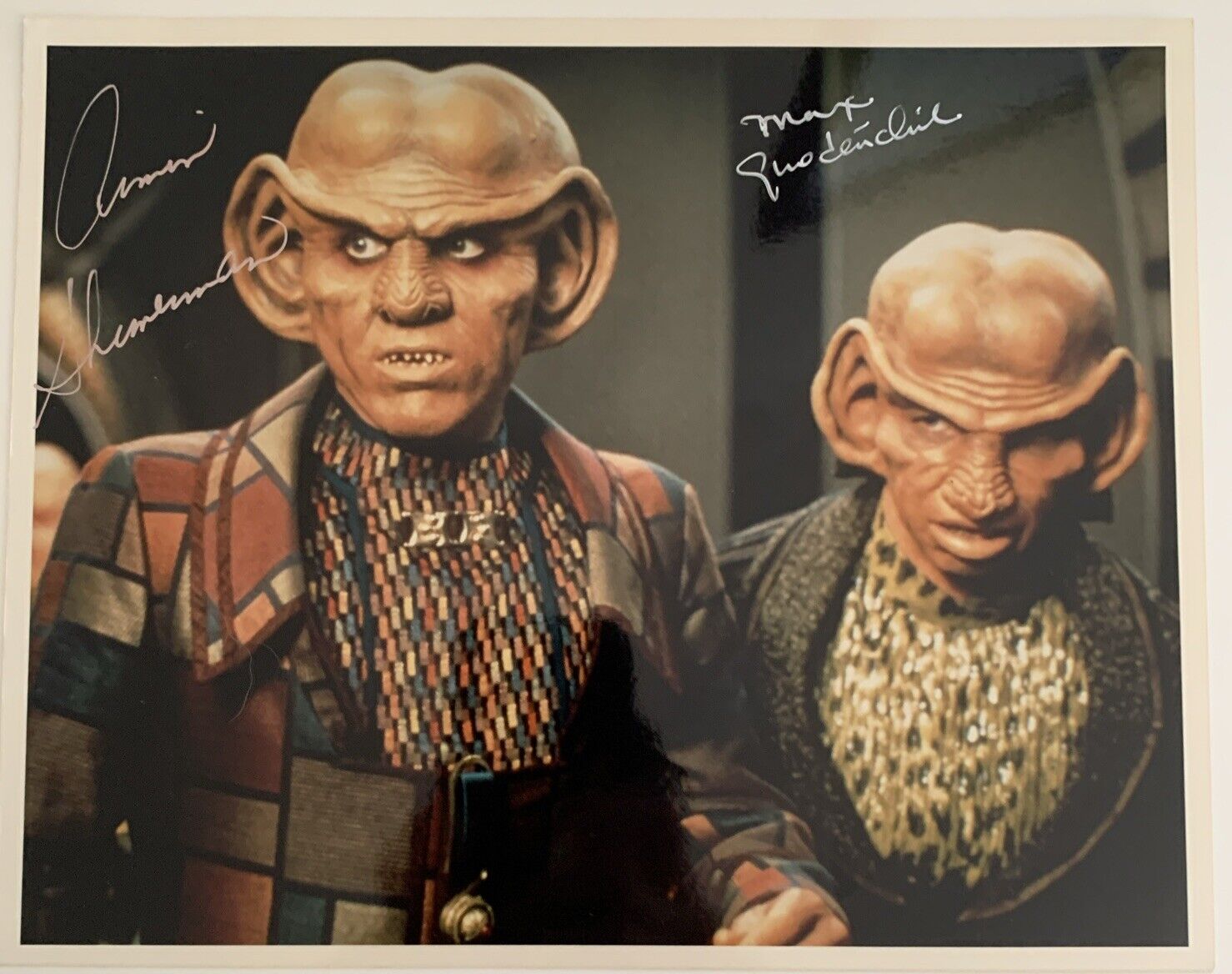 SIGNED ARMIN SHIMERMAN (QUARK) AND MAX GRODENCHIK (ROM) DS9 8x10 COLOR PHOTO