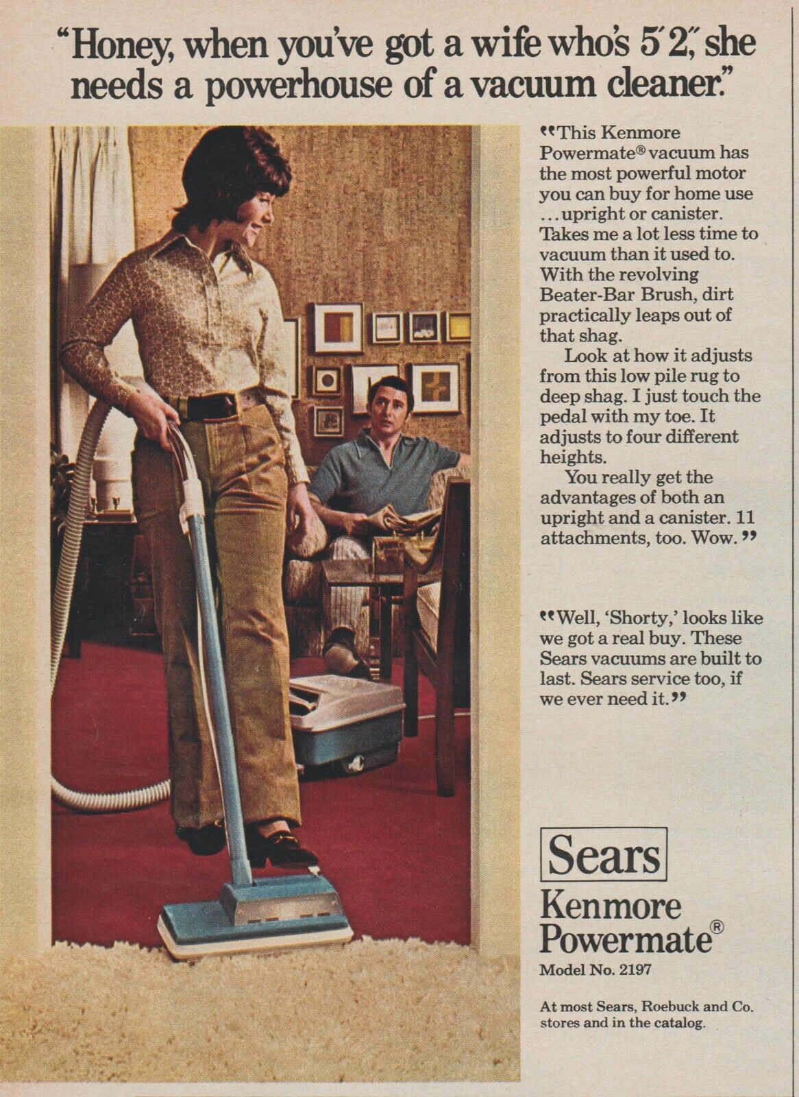 1971 Sears Kenmore Powermate Vacuum Cleaner - \