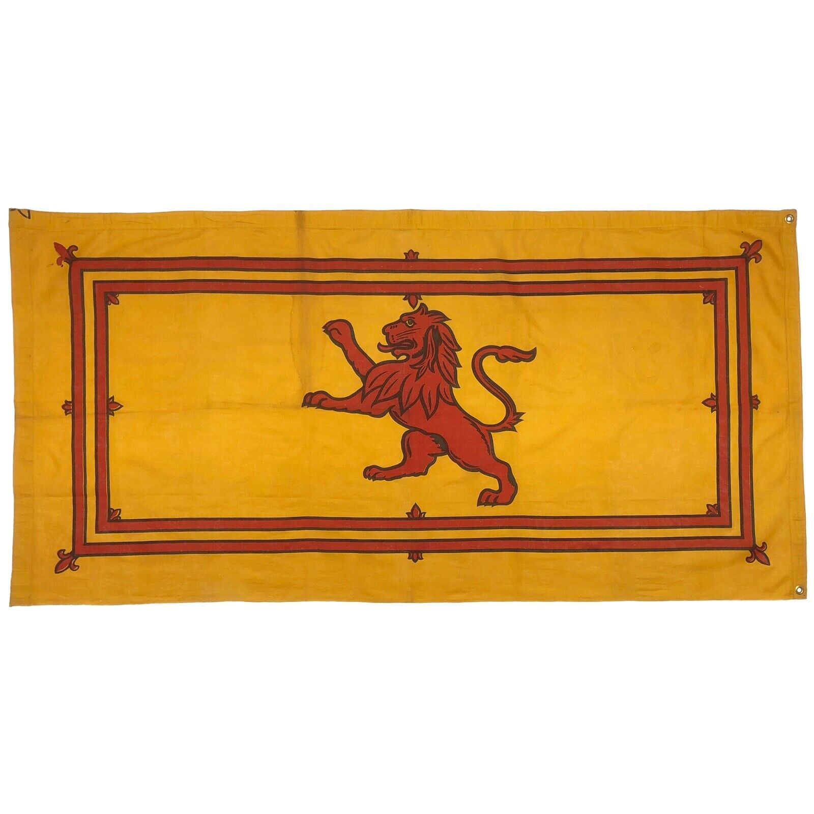 Vintage Cotton Lion Rampant Scottish Royal Banner Scotland Flag Old Cloth Art