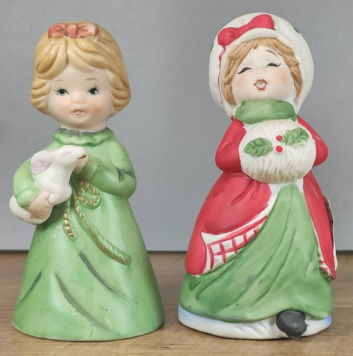 2 Vintage Jasco Christmas Merri Bells Handbell 4¼\