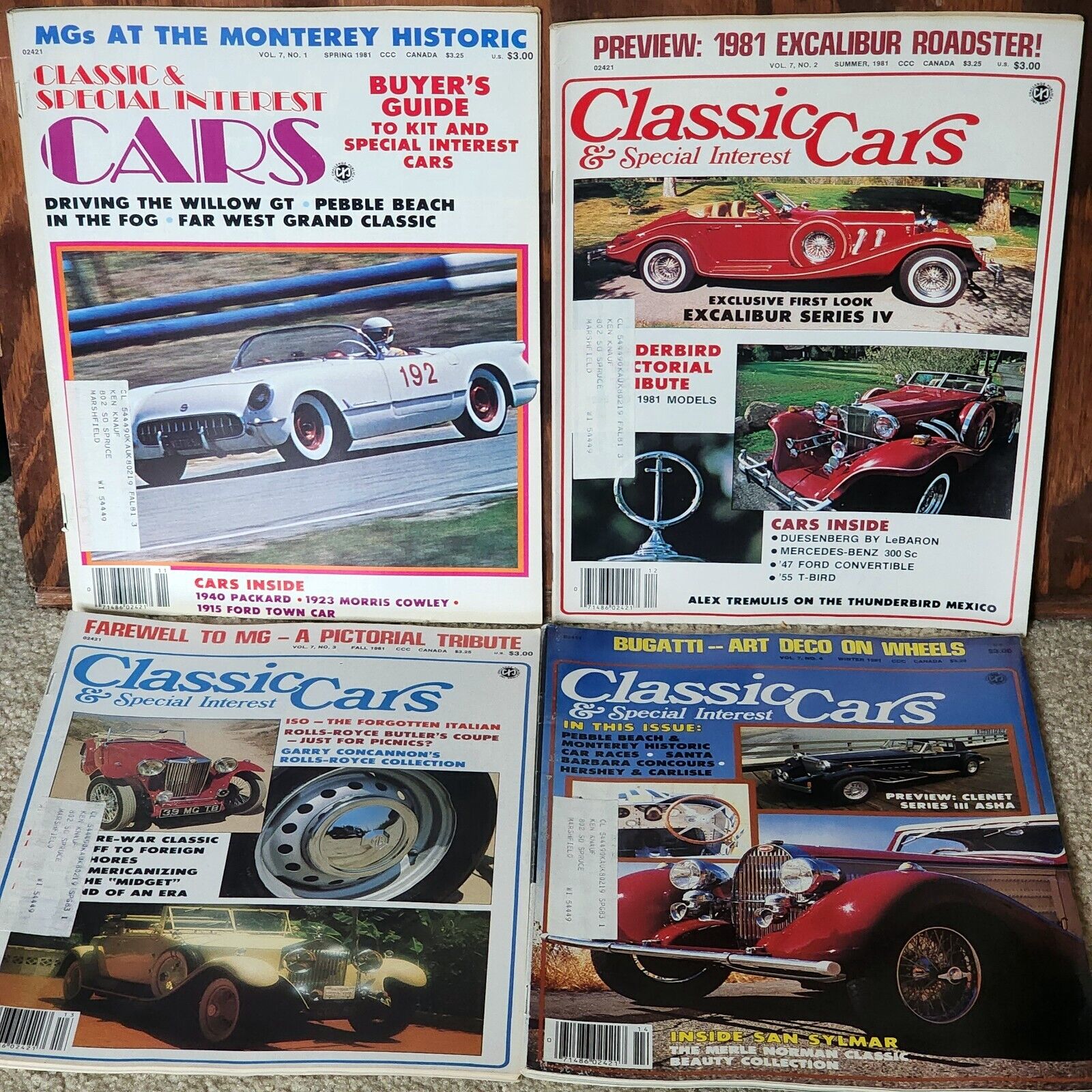1984 Classic Cars & Special Interest Auto Magazines Lot Set Of 4 See Pictures