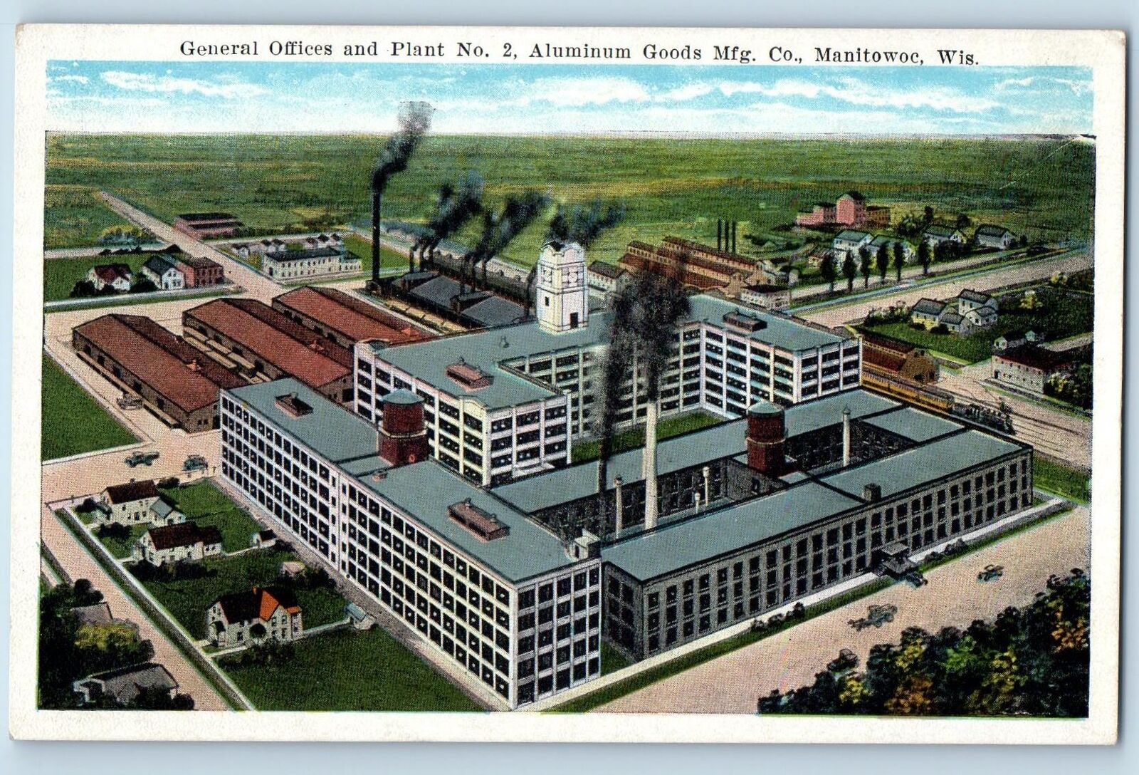 c1920's General Offices Plant No. 2 Aluminum Goods Manitowoc Wisconsin Postcard