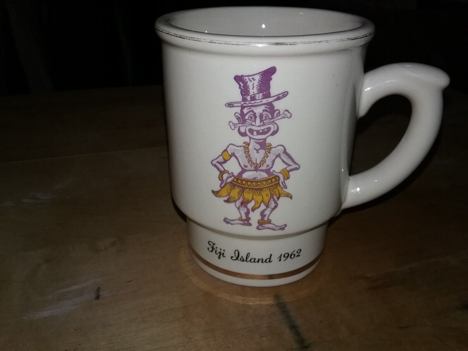 Vintage FIJI Island Party 1962 ceramic cup with handle.  Phi Gamma Delta. VGC