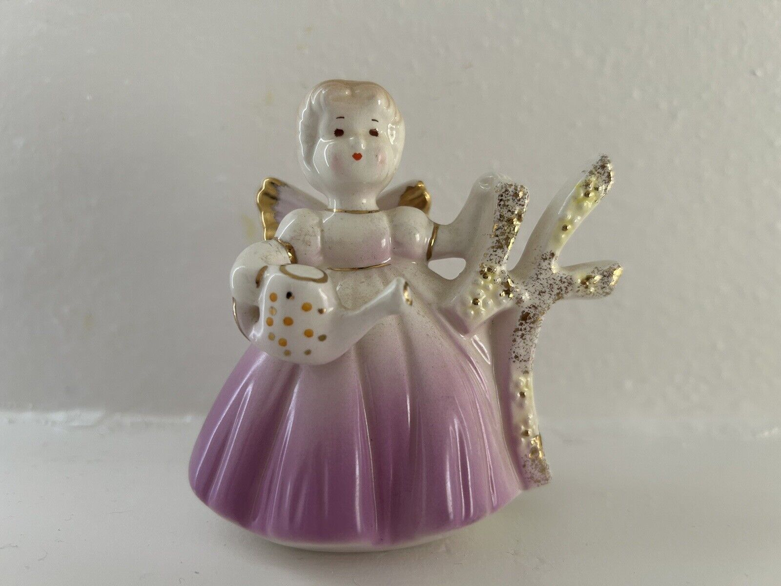 Vintage Angel Figurine White And Purple Number 4