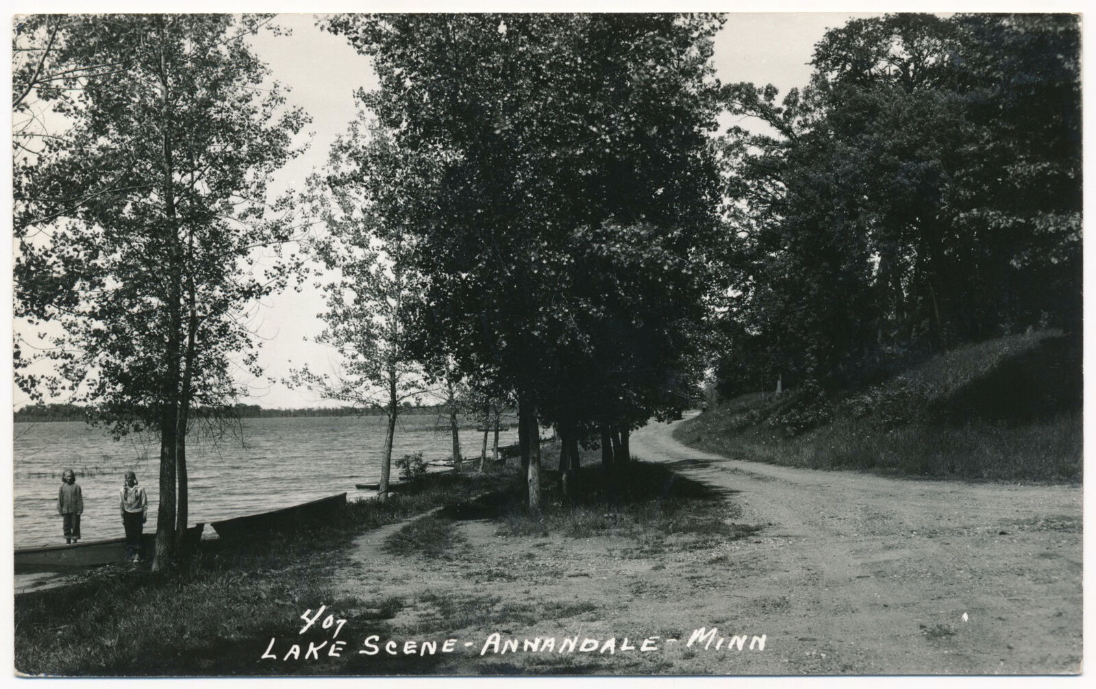Lake Scene, Annandale, Minnesota 1947 RPPC