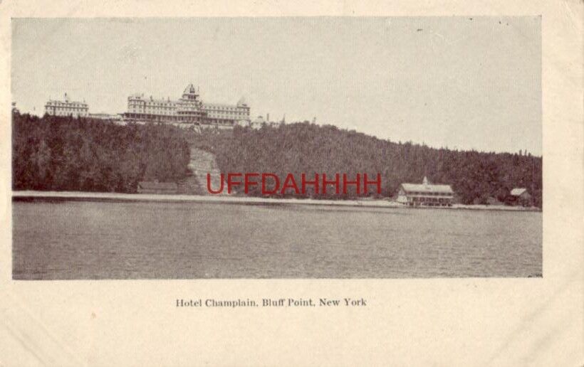 pre-1907 Private Mailing Card - HOTEL CHAMPLAIN, BLUFF POINT, NEW YORK