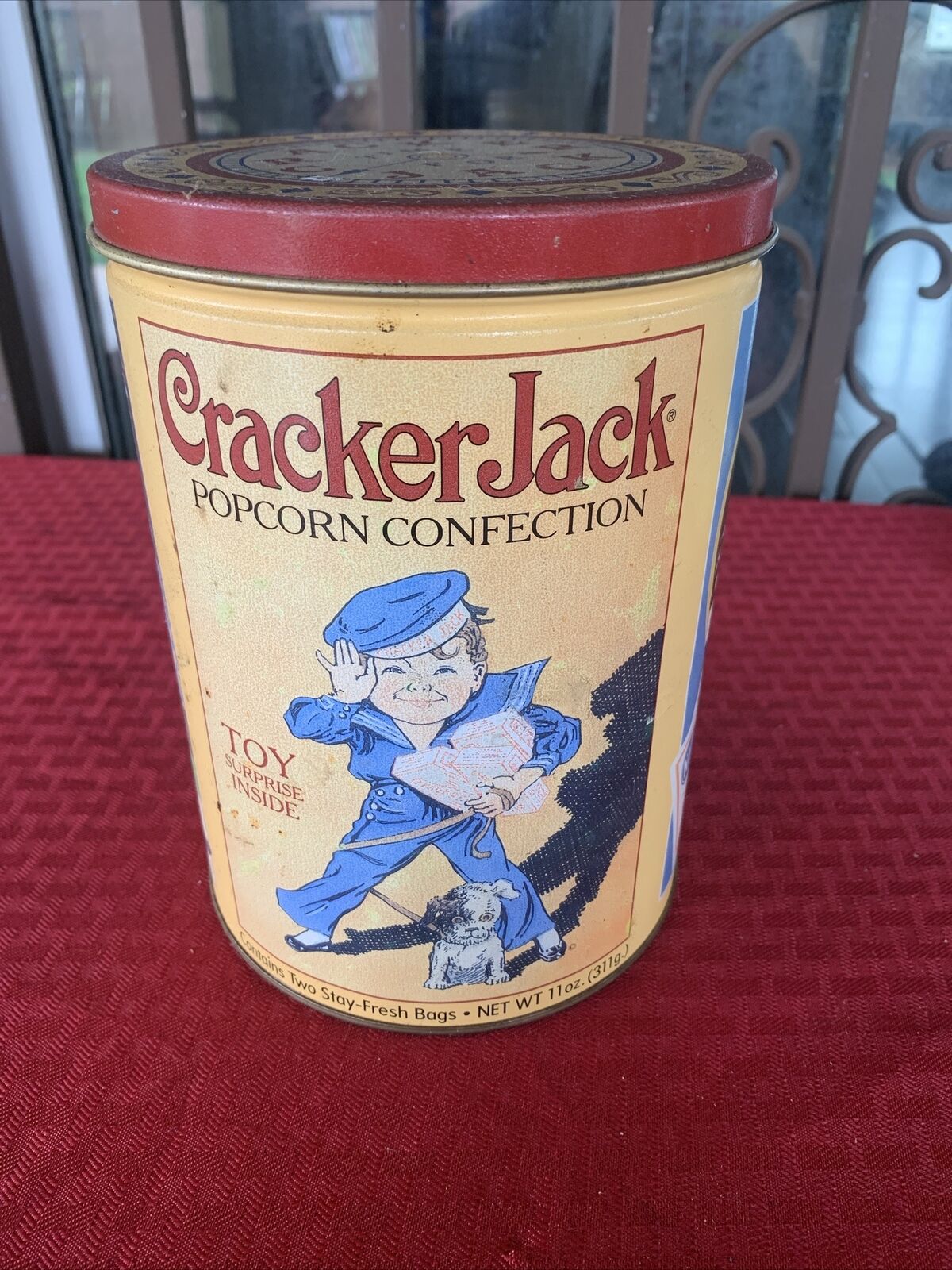 Vintage CRACKER JACK Popcorn Confection Collector Tin Canister