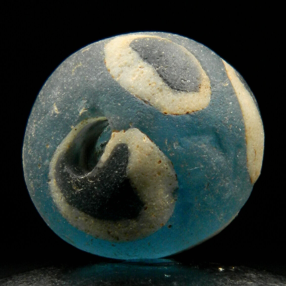 KYRA MINT - Antique ROMAN Glass EYE Bead - 13.1 mm large - 1900 years OLD