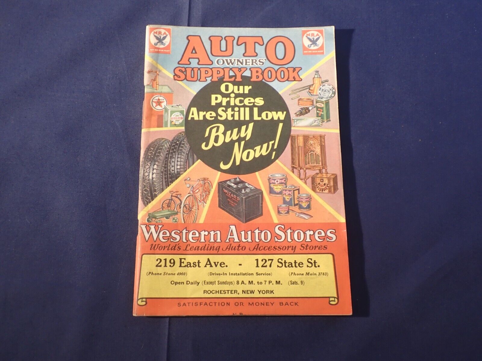 VTG 1933 Western Auto Stores Auto Owners Supply Book Rochester N.Y. Excellent