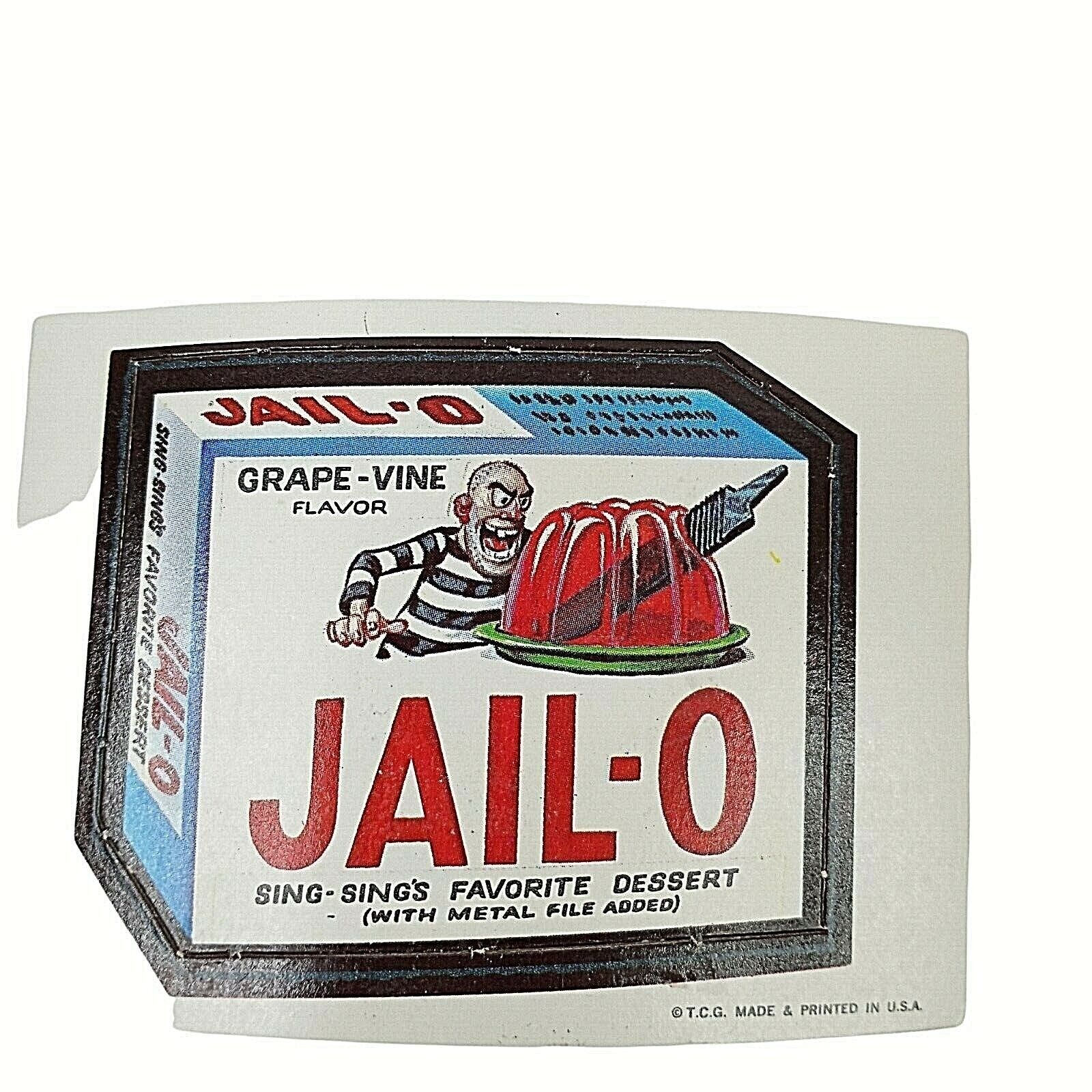 Vintage 1967 Topps Wacky Packs Card Jail-O Die-Cut # 31