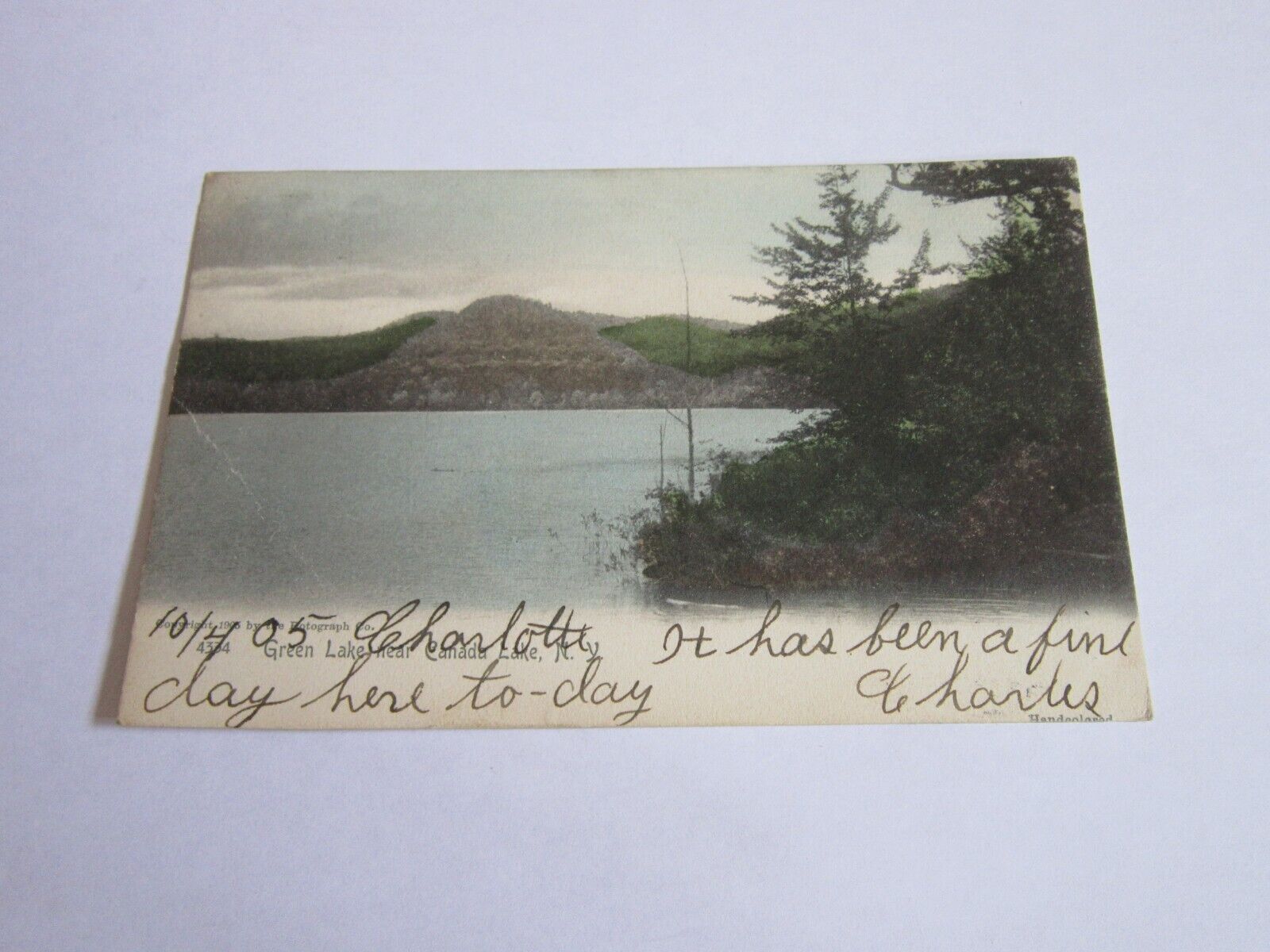 Vintage Green Lake Postcard near Canada Lake 1905 Sacandaga Park