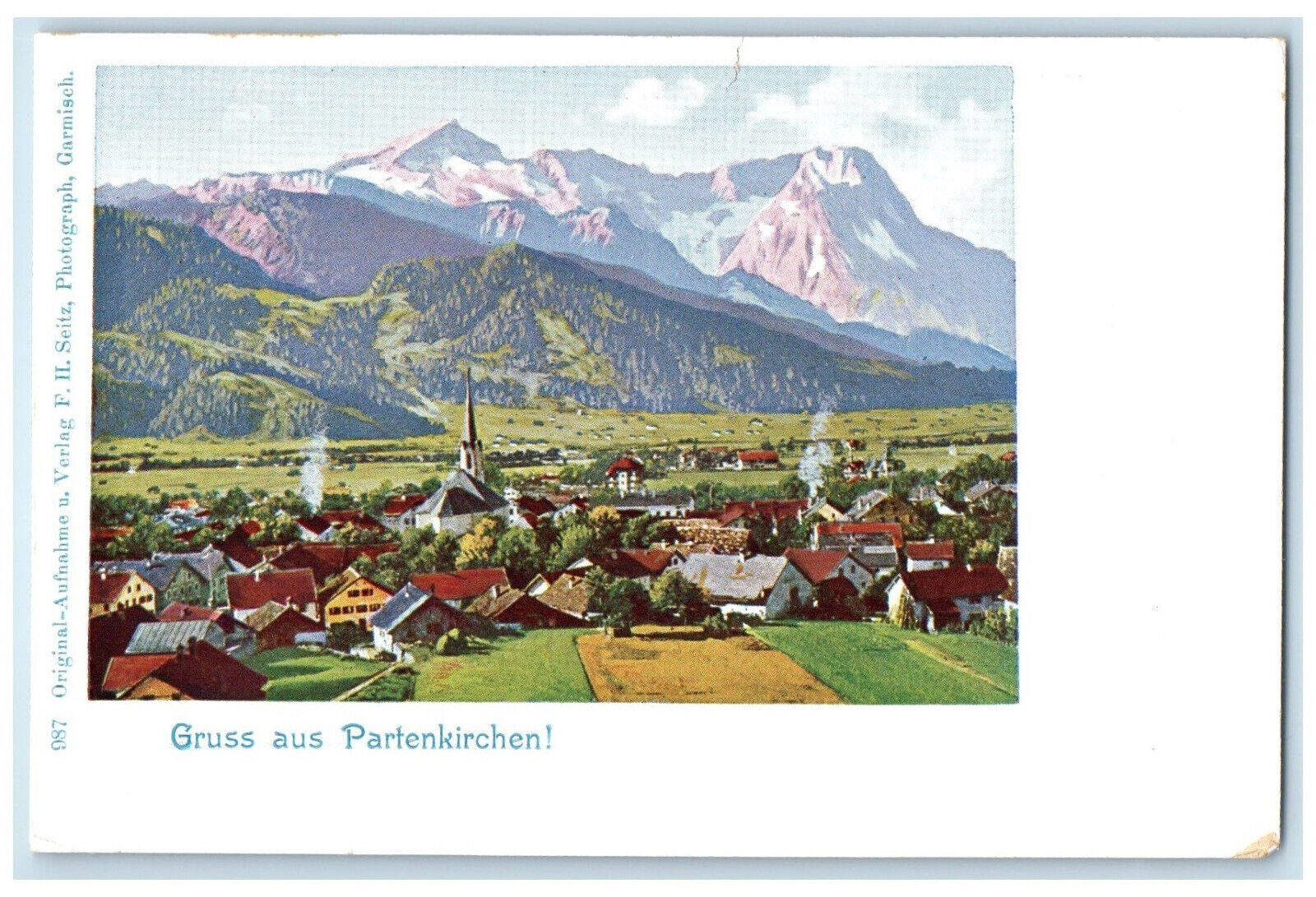c1905 Greetings from Garmisch-Partenkirchen Bavaria Germany Antique Postcard