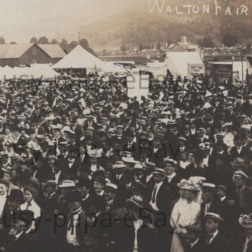Vintage 1908 RRPC Walton County Fair Delaware New York NY Postcard
