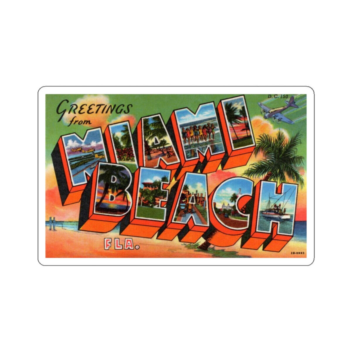 Miami Beach Florida (Greeting Cards) STICKER Vinyl Die-Cut Decal