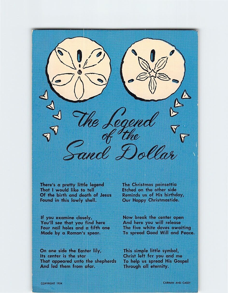 Postcard The Legend of the Sand Dollar USA