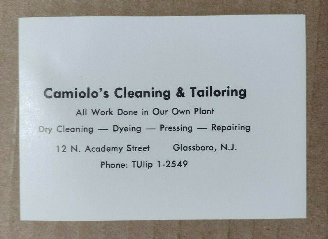 1963 Camiolo\'s Cleaning & Tailoring Advertisement Glassboro, New Jersey