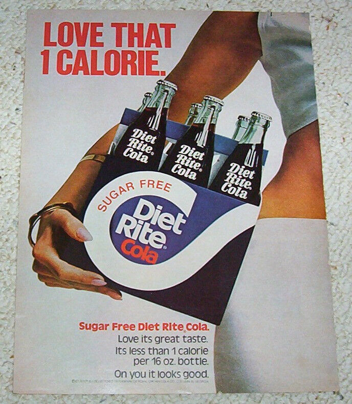1974 ad page - Diet-Rite soda pop -SEXY GIRL- Royal Crown Cola vintage ADVERT