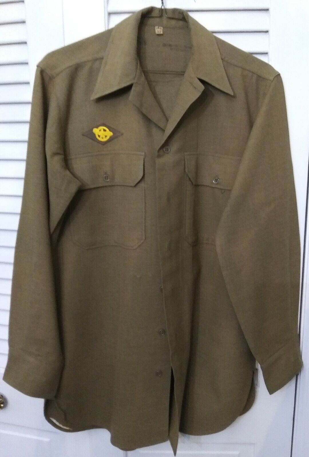 Authentic World War II Army Wool Shirt with Under Placket Flap