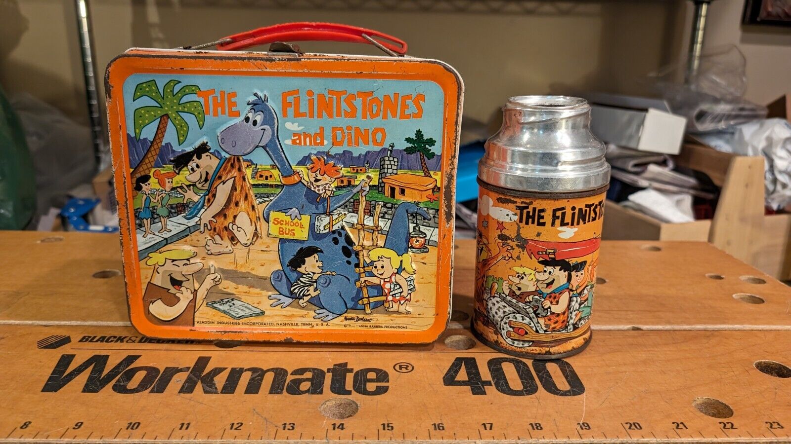 1962 Flintstones Aladdin industries Stamped Metal Lunchbox