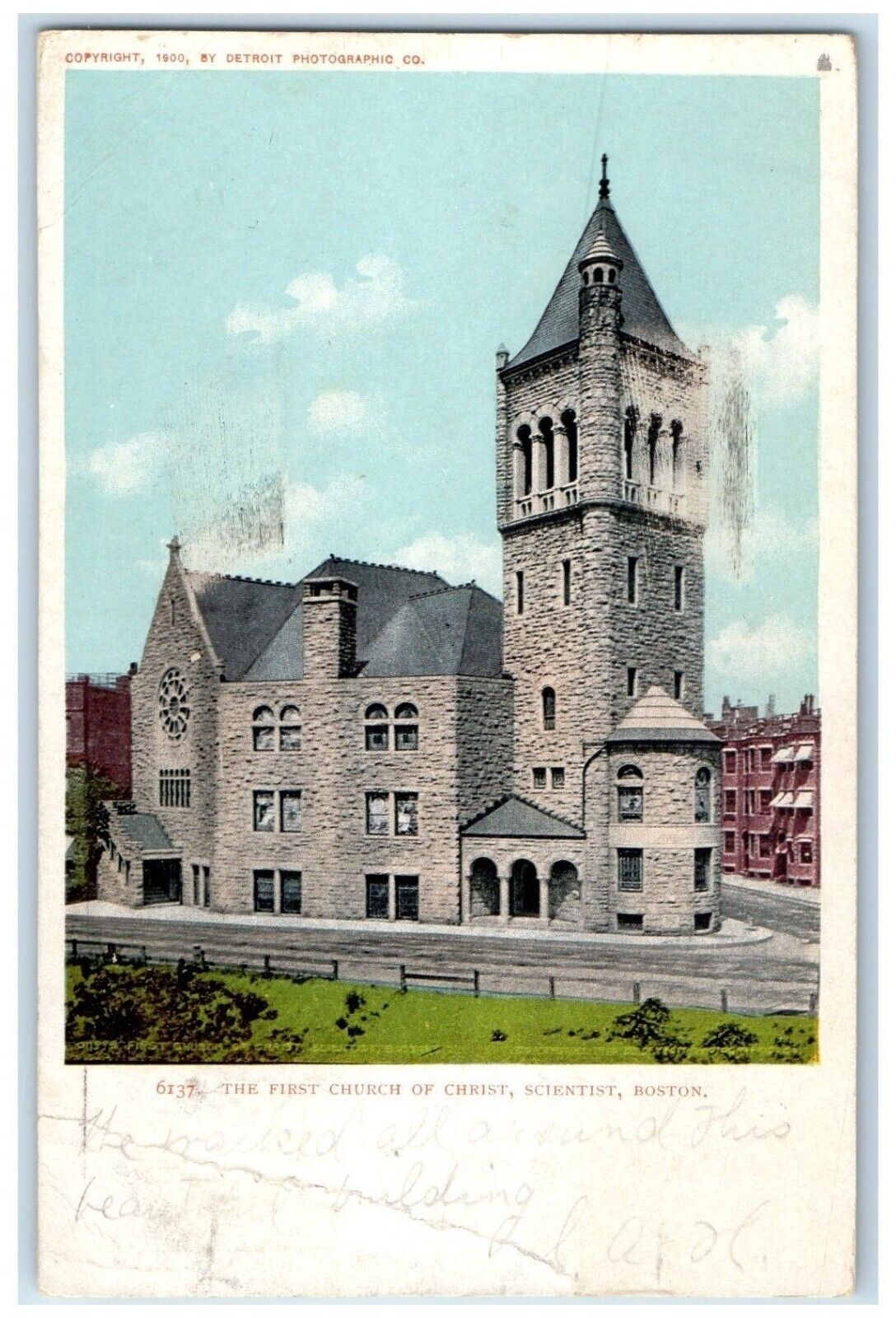 1906 First Church Christ Scientist Exterior Street Boston Massachusetts Postcard