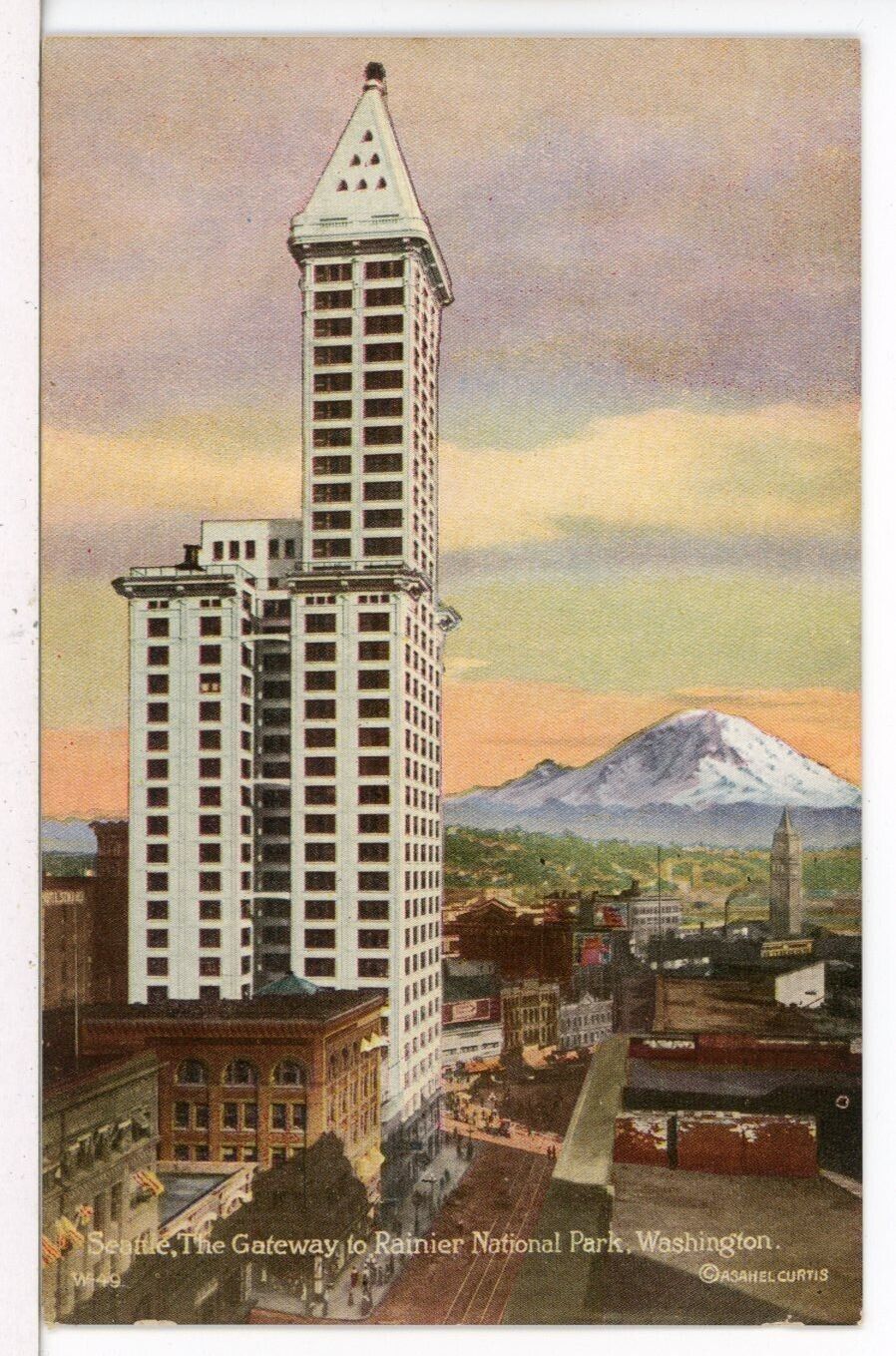 SMITH TOWER, Seattle, Gateway to Rainier National Park 1907 - 1915 WA Postcard