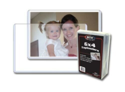 100 BCW 6 x 4 Postcard /Photo Hard Plastic Topload Holders 6x4 protectors sheets