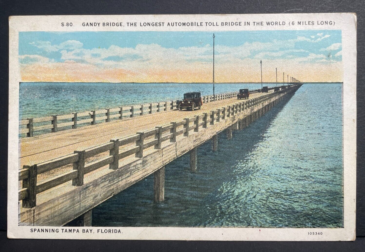 Tampa Florida Postcard  Gandy Bridge Spanning Tampa bay Unposted