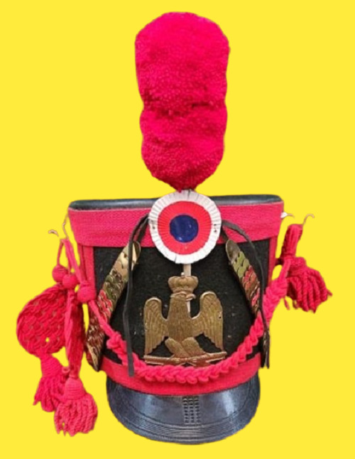 New France Napoleon Shako Helmet With Red pom pom, Valentine Day Gift