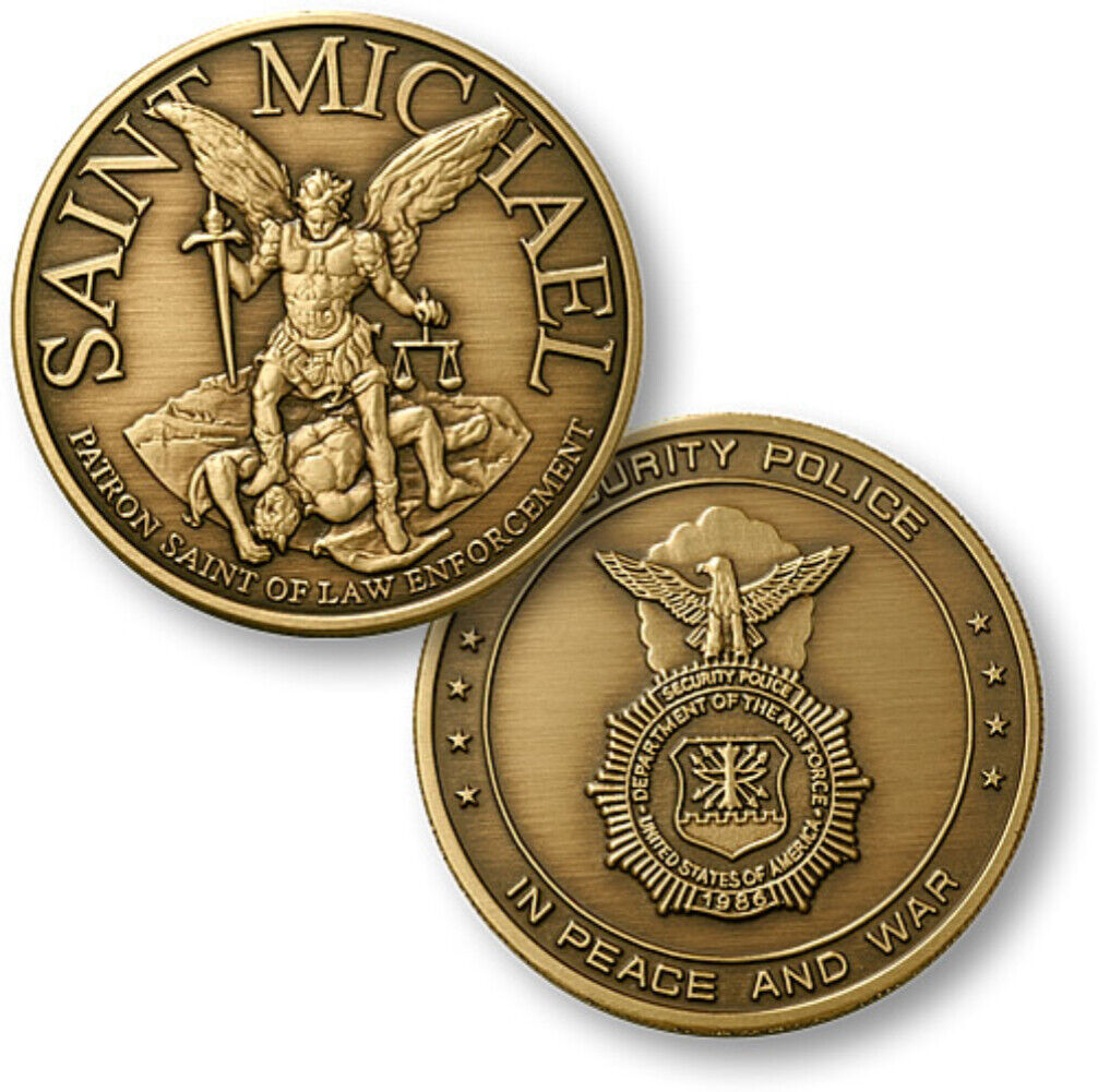 NEW USAF U.S. Air Force Security Police Saint Michael Challenge Coin.