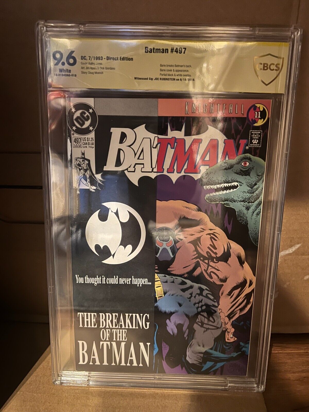 Batman #497D Direct Variant 1st Printing CBCS 9.6 Signed by Joe Rubinstein