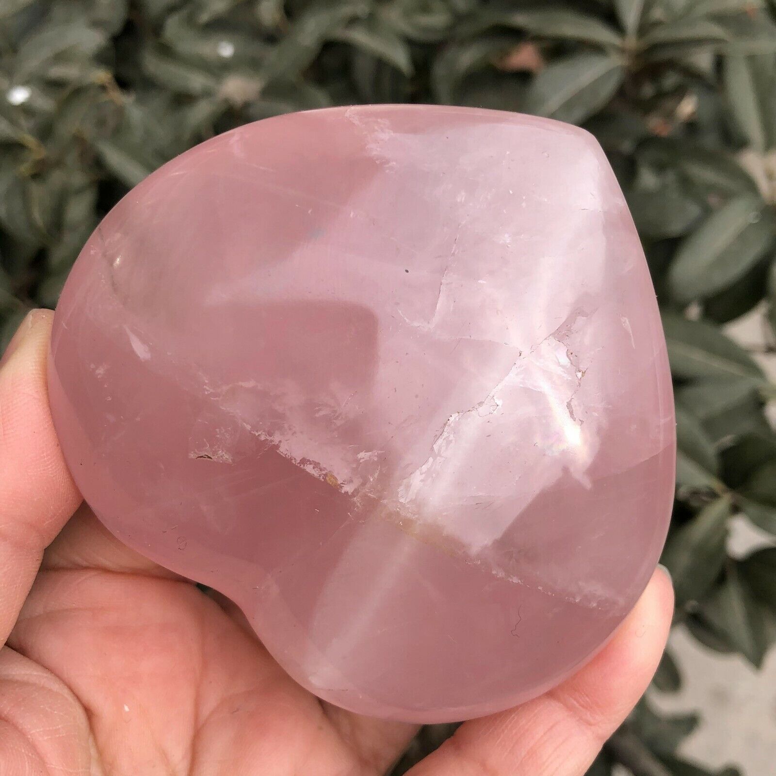 269g  natural pink rose quartz crystal heart healing 685