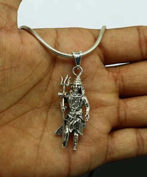 925 Sterling Silver God Shiva Standing Pendant For Men & Women