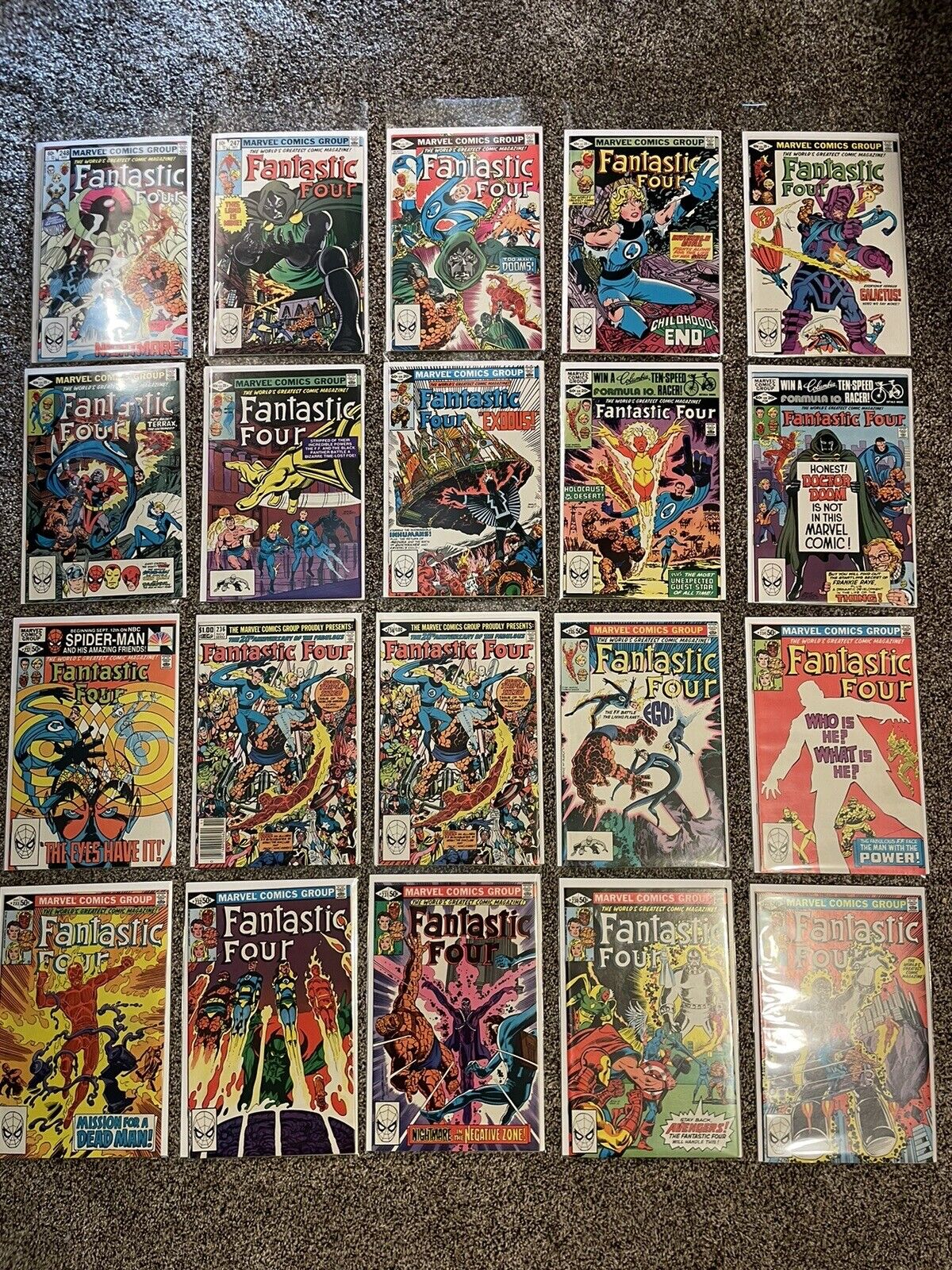 Vintage Fantastic Four Comic Lot (20 Comics) Issues Ranging From #229 To #248 🔑