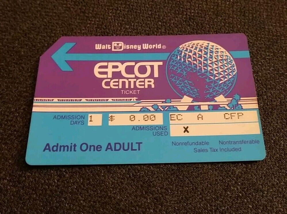 EPCOT 1982 Preopening Cast Member & Contractor Vintage Disney World Ticket Pass