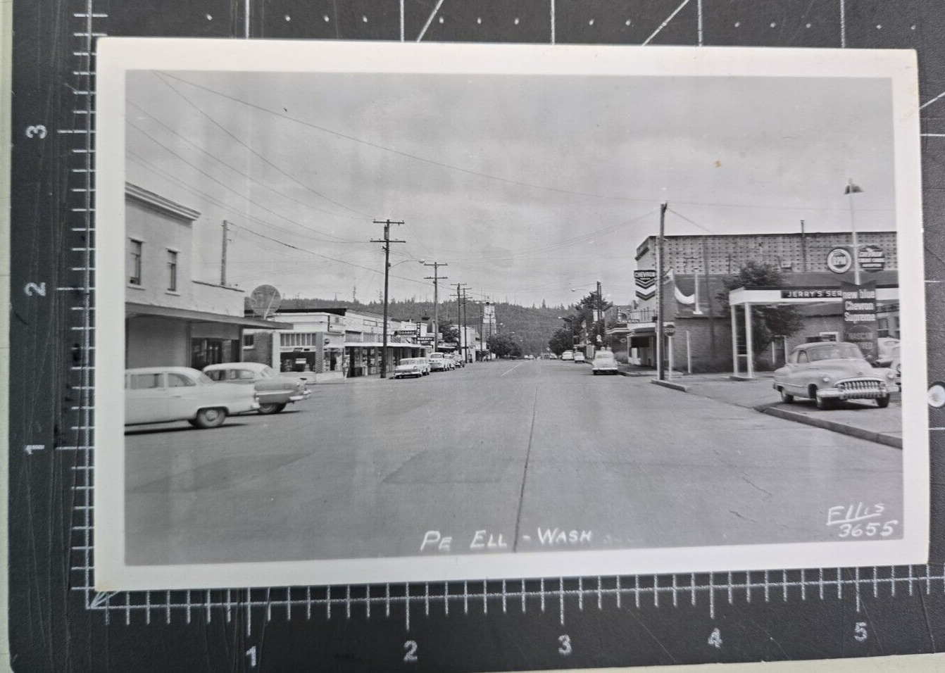 Vintage B&W RPPC Postcard Pe Ell Washington Main Street Scene Kodak 1950-now