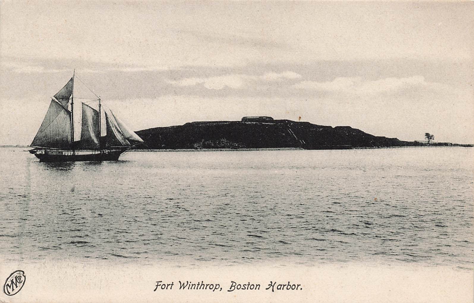 1900's Boston, MA Undivided Postcard Fort Winthrop Boston Harbor UNPOSTED MA102
