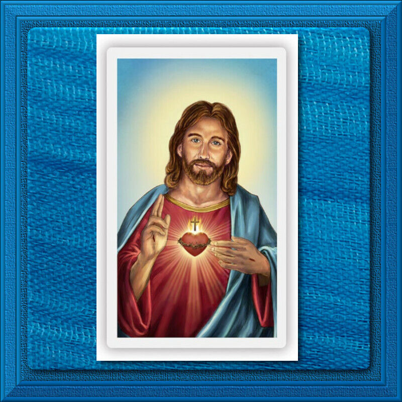 Daily Consecration to the Sacred Heart of Jesus LAMINATED Holy Card Wallet Size 