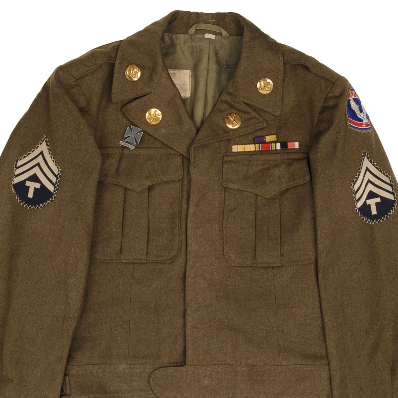 VINTAGE US ARMY AIRBORNE POST WW2 OFFICER DRESS IKE JACKET SIZE 34R 1940S