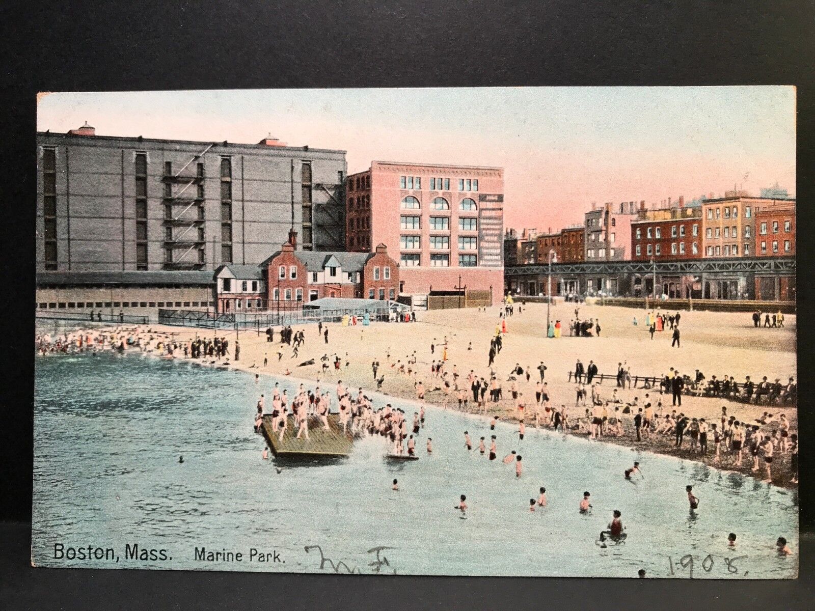 Postcard Boston MA c1900s - Marine Park Beach Scene