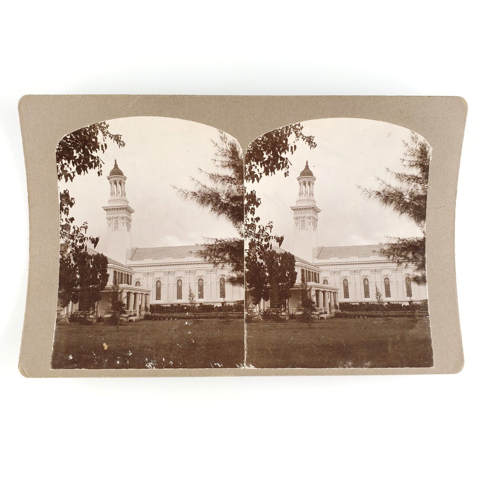 Plymouth Connecticut Church Stereoview c1902 Antique Building Photo Card A1910