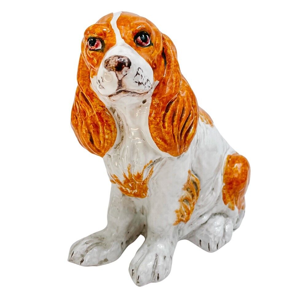 Vtg Italian Terracotta Cocker Spaniel Dog 8\