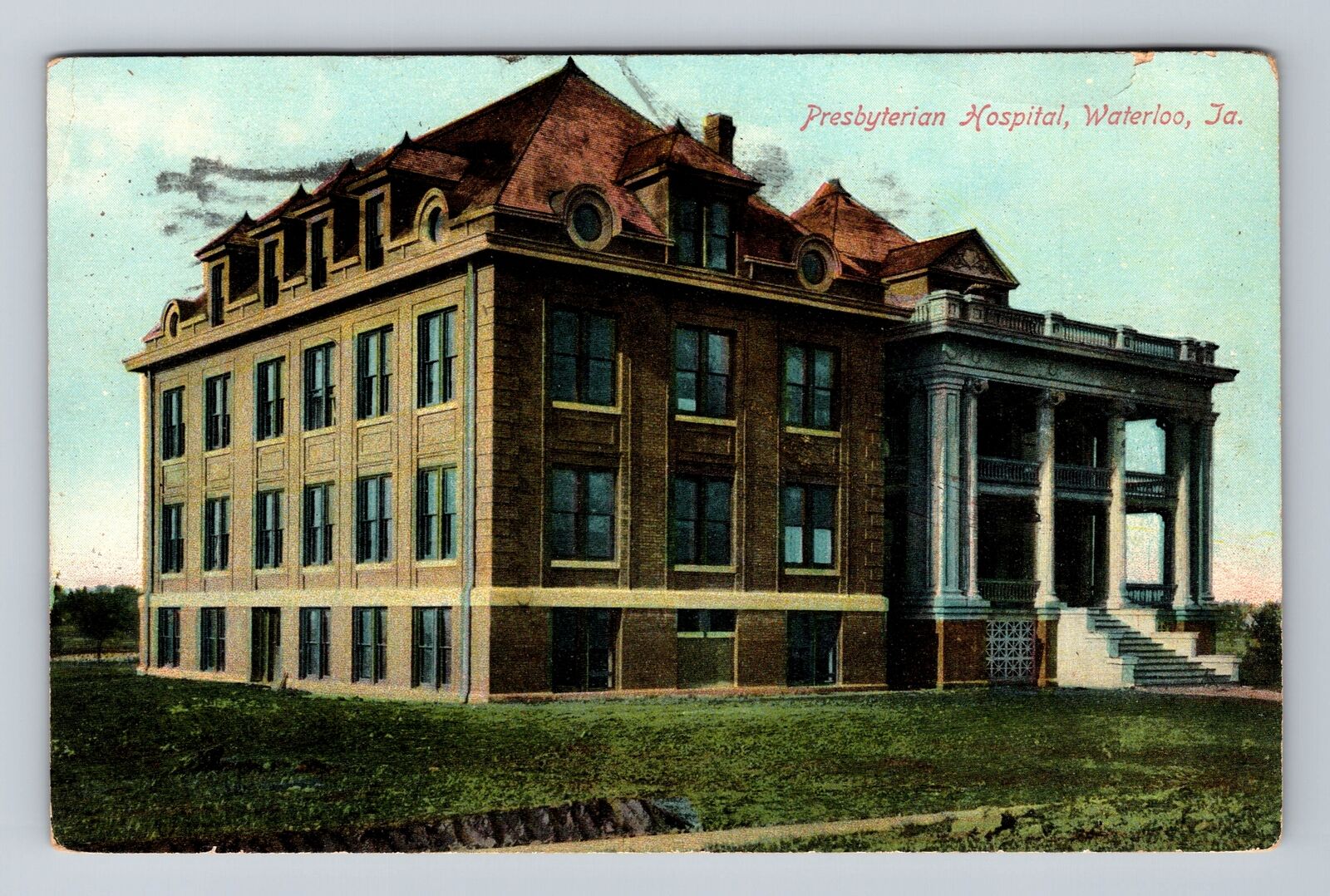 Waterloo IA-Iowa, Panoramic View Presbyterian Hospital, Vintage Postcard