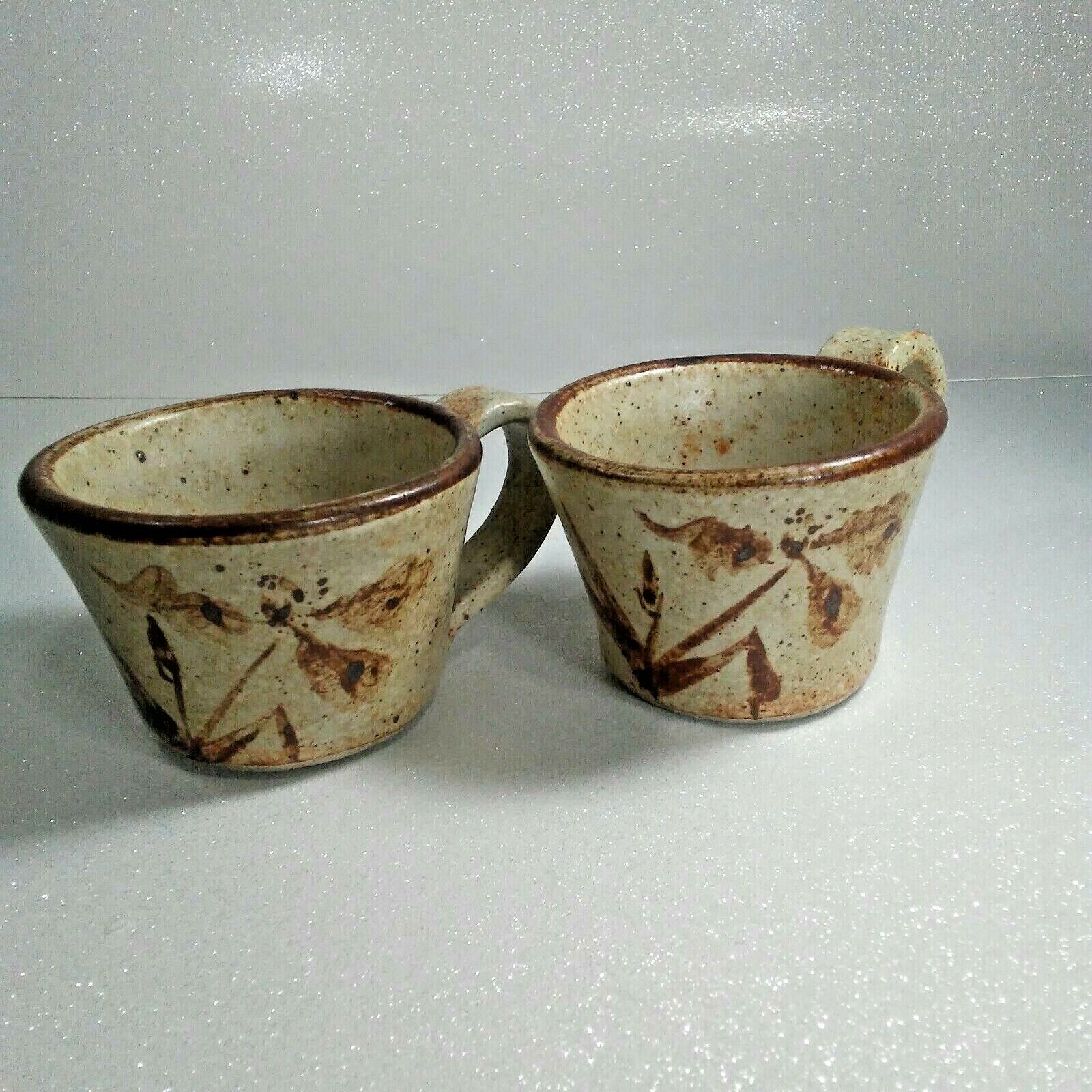 Heavy Duty Decorative Glazed Concrete Mug Coffee Cups Set of 2