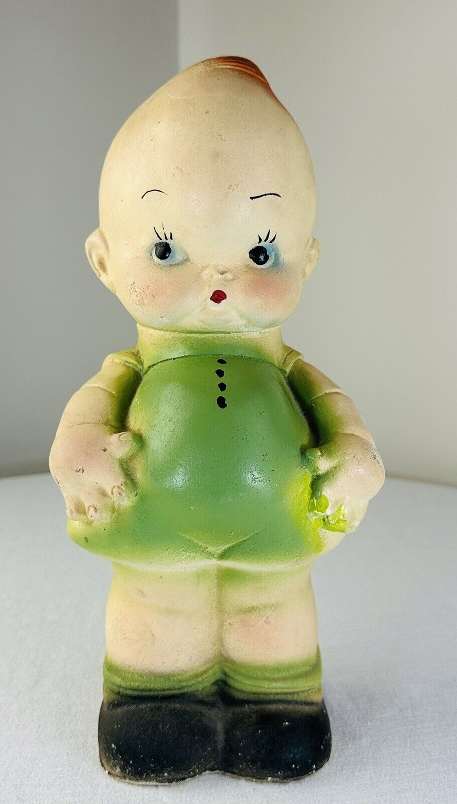 Vintage Chalkware Kewpie Doll Carnival Prize Bank Doll 1930s Creepy Baby Statue